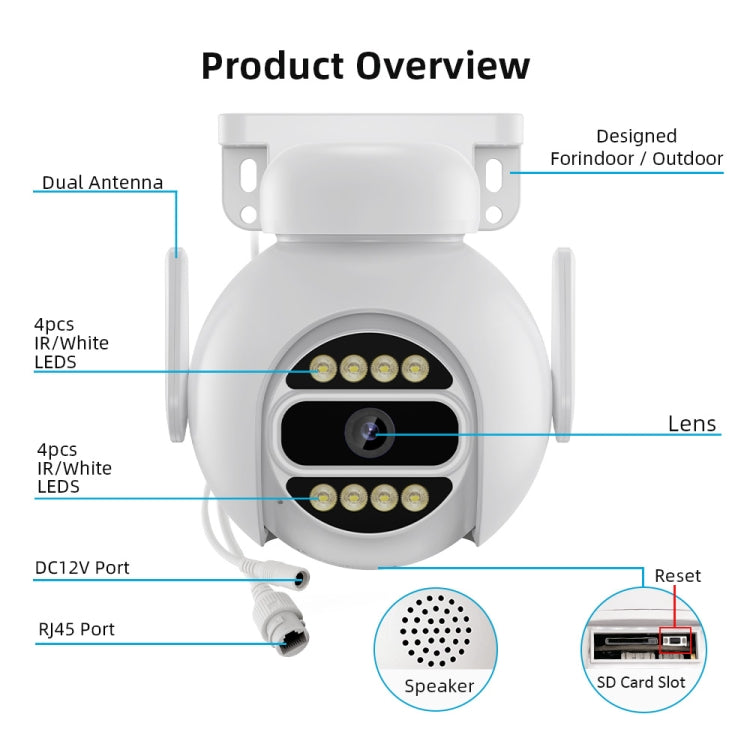 A8-C2 2MP Smart WiFi Surveillance IP Camera, Dual-light Full Color Night Vision / Two Way Audio / TF Card, US Plug, EU Plug, AU Plug, UK Plug A8-C2 2MP Smart WiFi Surveillance IP Camera, Dual-light Full Color Night Vision / Two Way Audio / TF Card, US Plug, EU Plug, AU Plug, UK Plug